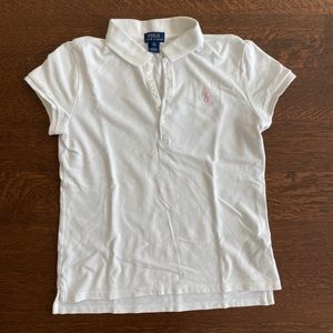 Polo Ralph Lauren White Pink Polo Button Shirt